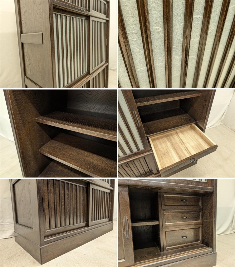 美品　民芸　引戸　水屋箪笥　食器棚　茶箪笥　茶棚　キャビネット　ダイニングボード