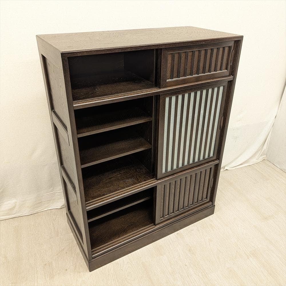 美品　民芸　引戸　水屋箪笥　食器棚　茶箪笥　茶棚　キャビネット　ダイニングボード