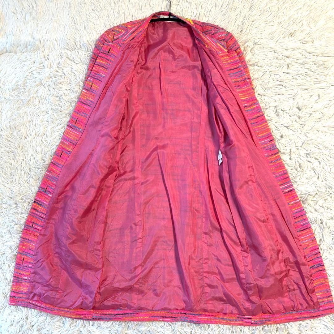 レオナールパリ LEONARD ロングワンピース コート ツイード 金ボタン