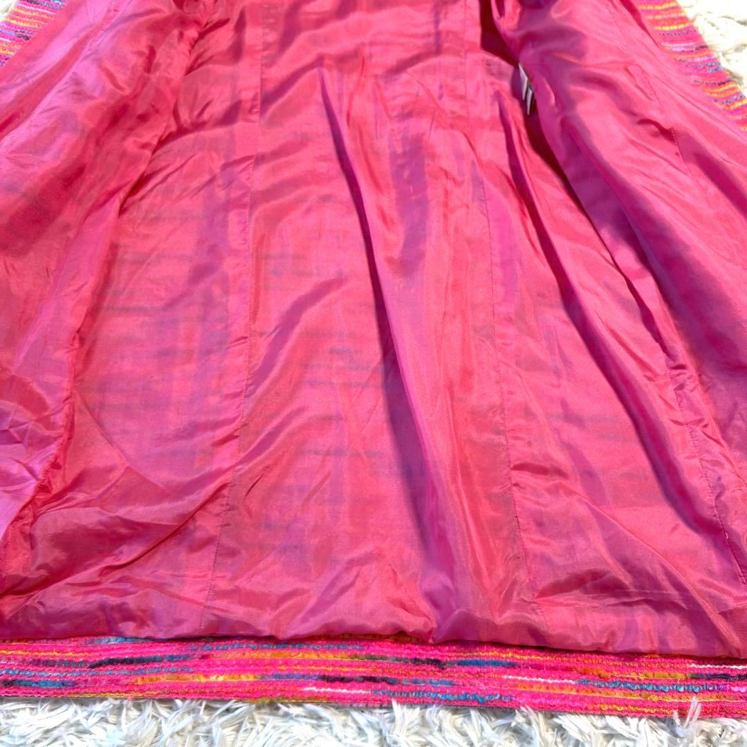 レオナールパリ LEONARD ロングワンピース コート ツイード 金ボタン