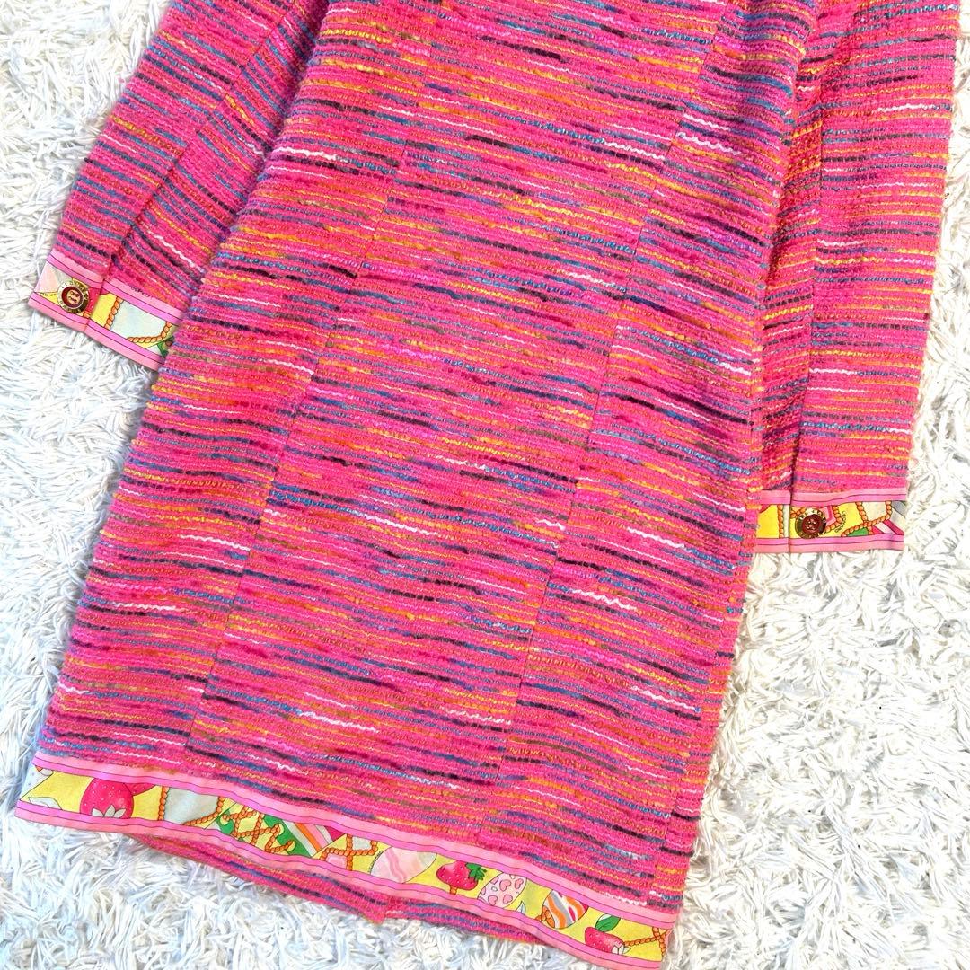 レオナールパリ LEONARD ロングワンピース コート ツイード 金ボタン