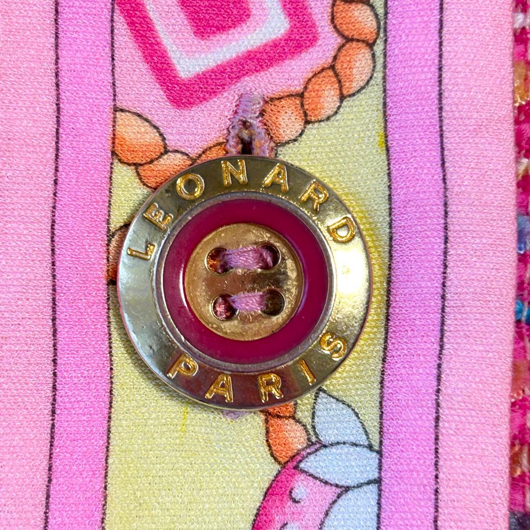 レオナールパリ LEONARD ロングワンピース コート ツイード 金ボタン