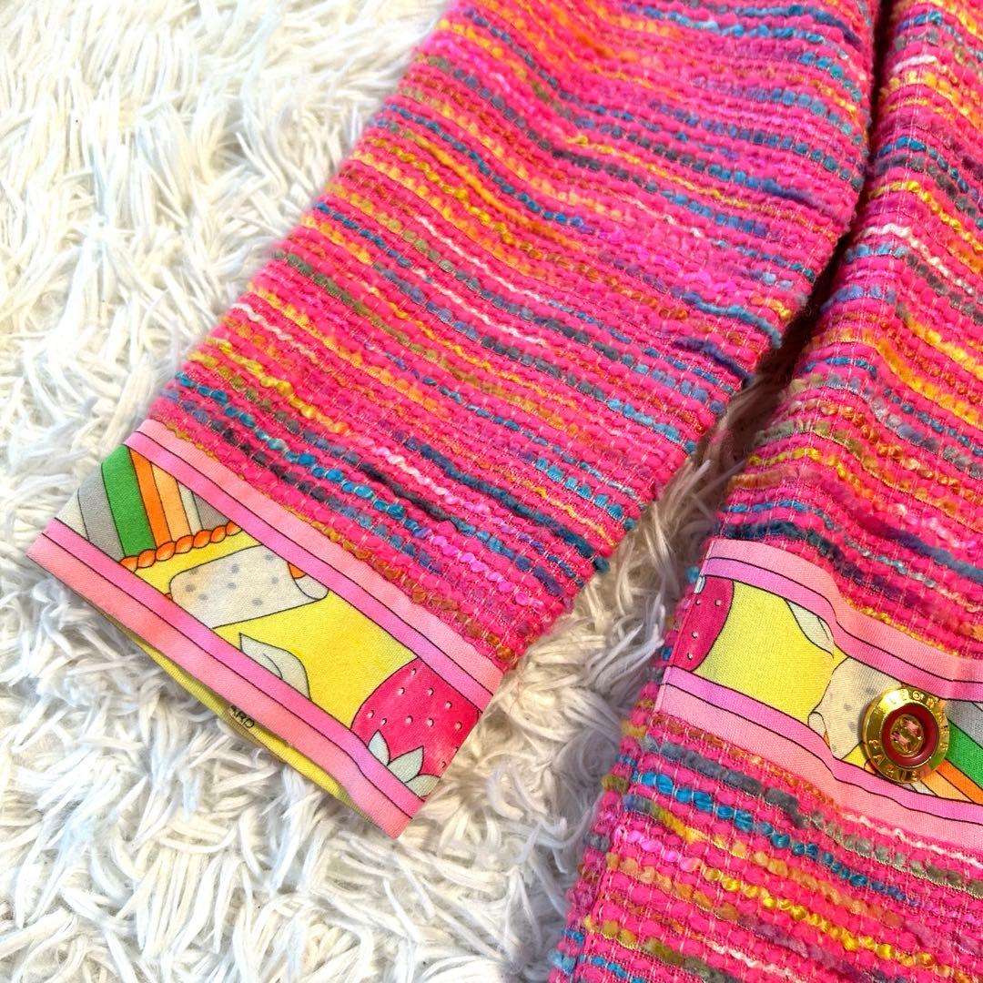 レオナールパリ LEONARD ロングワンピース コート ツイード 金ボタン