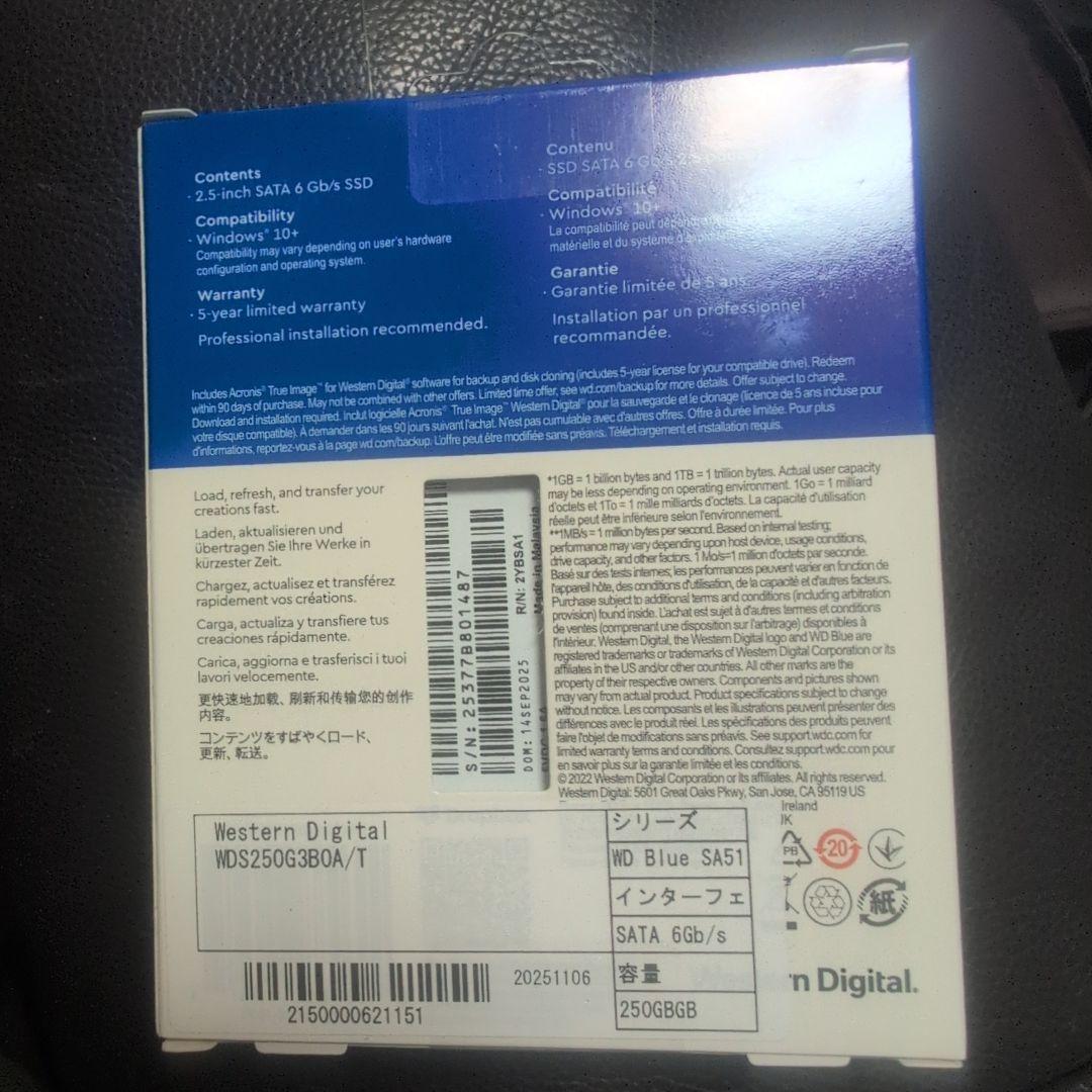 内蔵型SSD WD Blue SA510 250GB SATA SSD