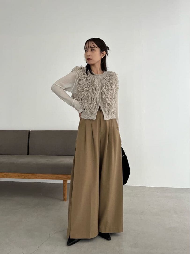 CAPRICIEUX LE'MAGE フリンジベスト（グレージュ）