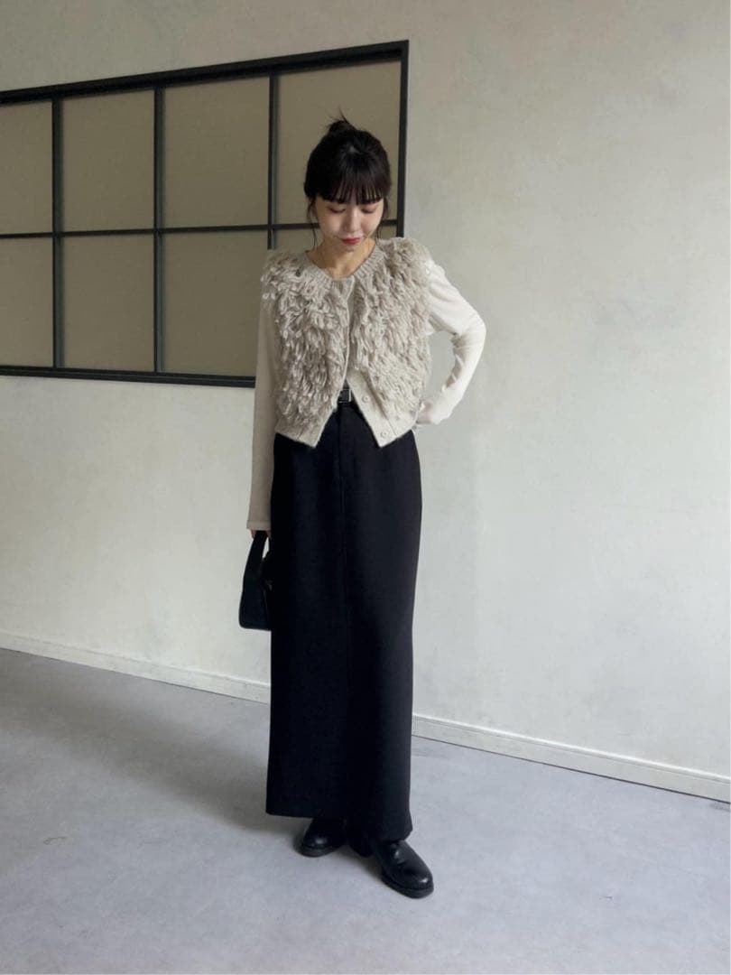 CAPRICIEUX LE'MAGE フリンジベスト（グレージュ）