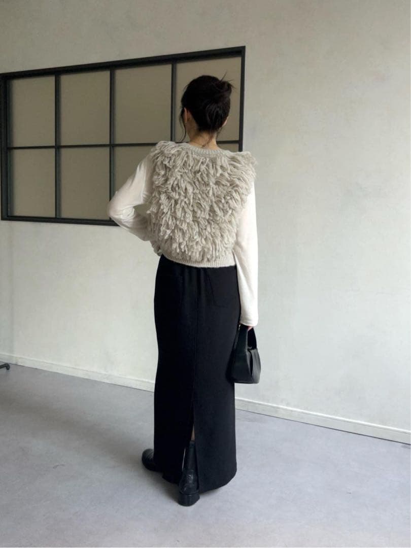 CAPRICIEUX LE'MAGE フリンジベスト（グレージュ）