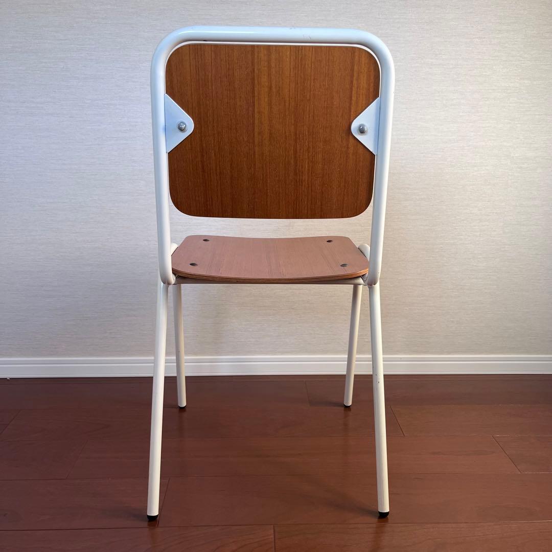 北欧 木目が美しい ホワイトフレーム チェア