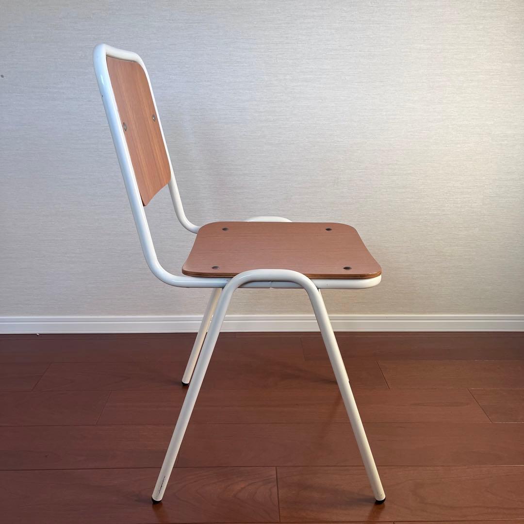 北欧 木目が美しい ホワイトフレーム チェア