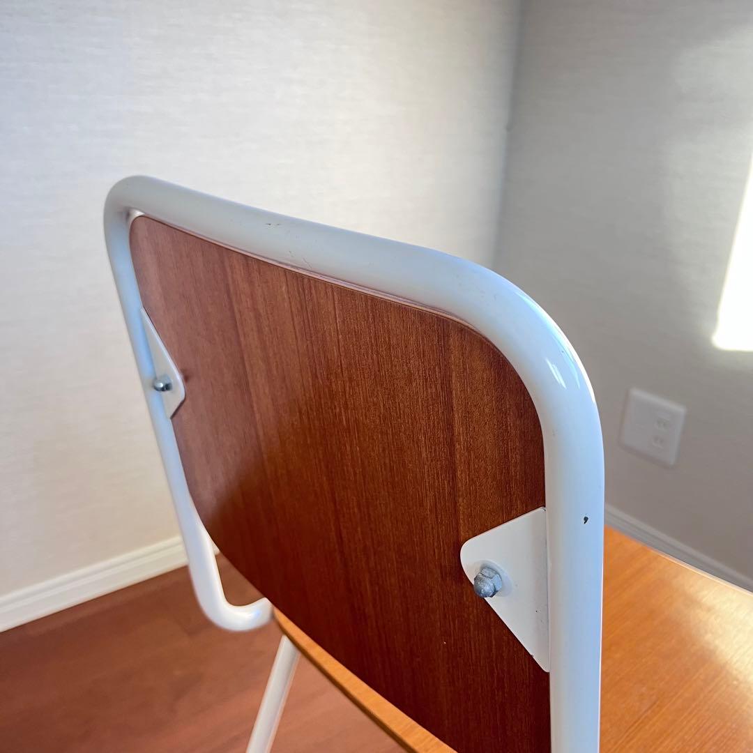 北欧 木目が美しい ホワイトフレーム チェア