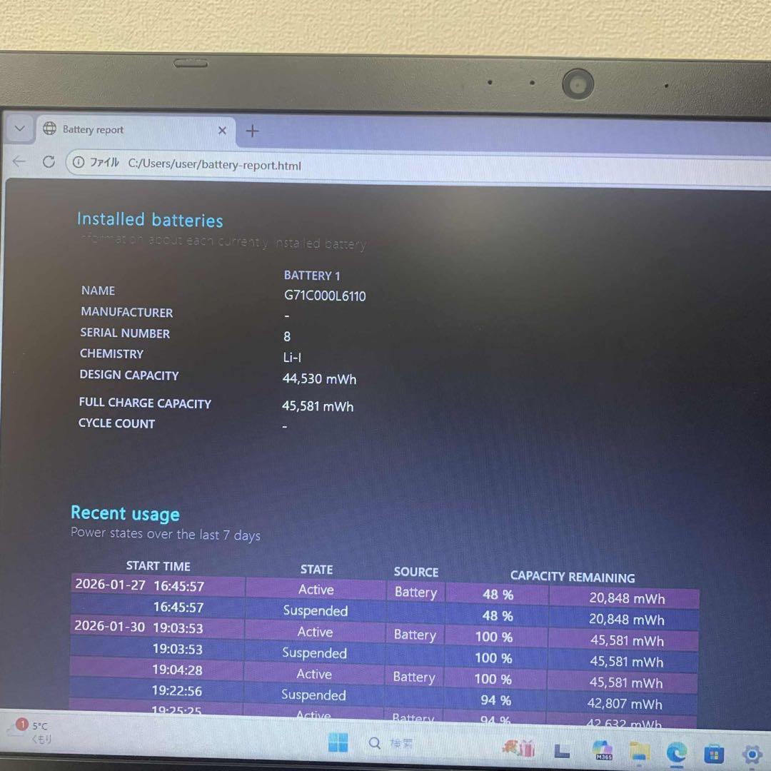 #961 東芝 Dynabook BZ35/HBSD i5-8250U 8GB