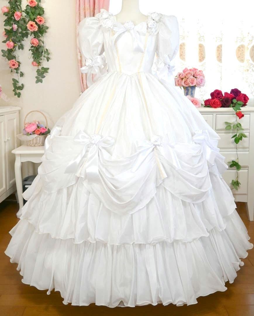 プリンセスウェディングドレス アンティークロリータ風 11号