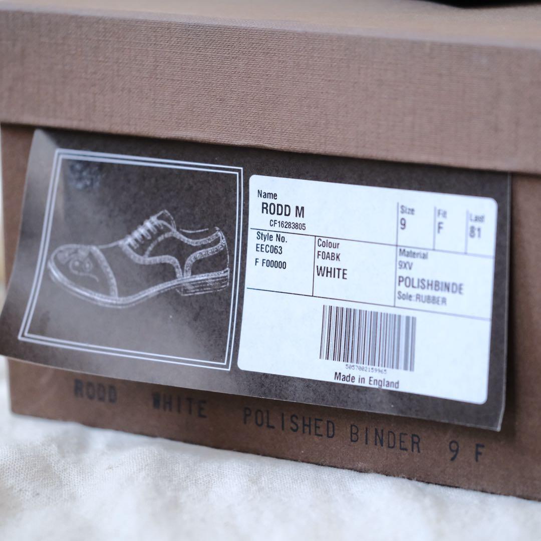 美品Church'sチャーチポリッシュドバインダーセミブローグRODD M白9F
