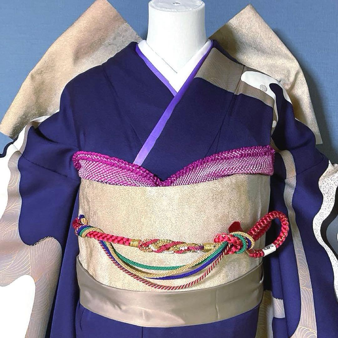 振袖フルセット　手描き友禅　成人式振袖　振袖　裄丈68