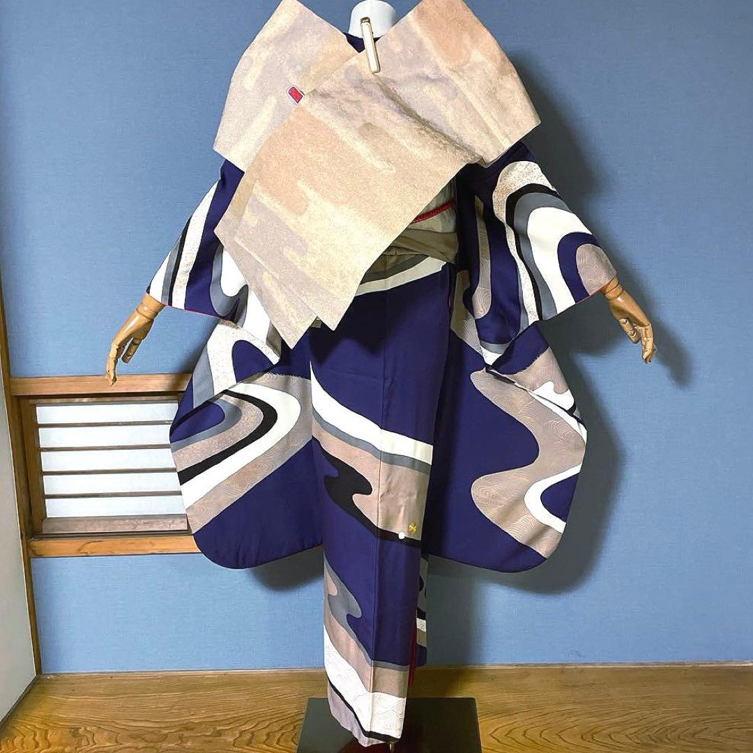 振袖フルセット　手描き友禅　成人式振袖　振袖　裄丈68