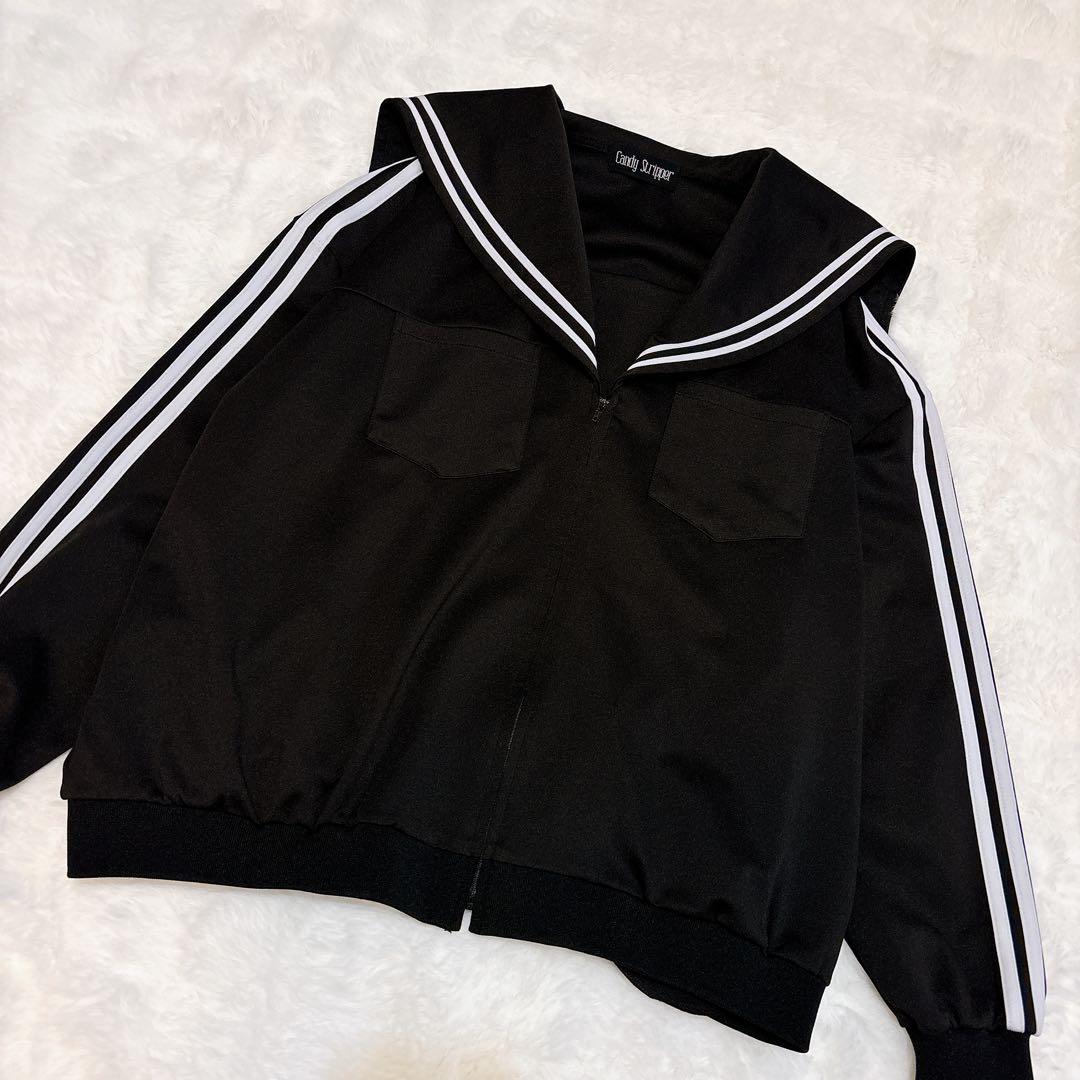 【美品】キャンディストリッパー　セーラー　ジャージ　ブルゾン　ブラック　黒