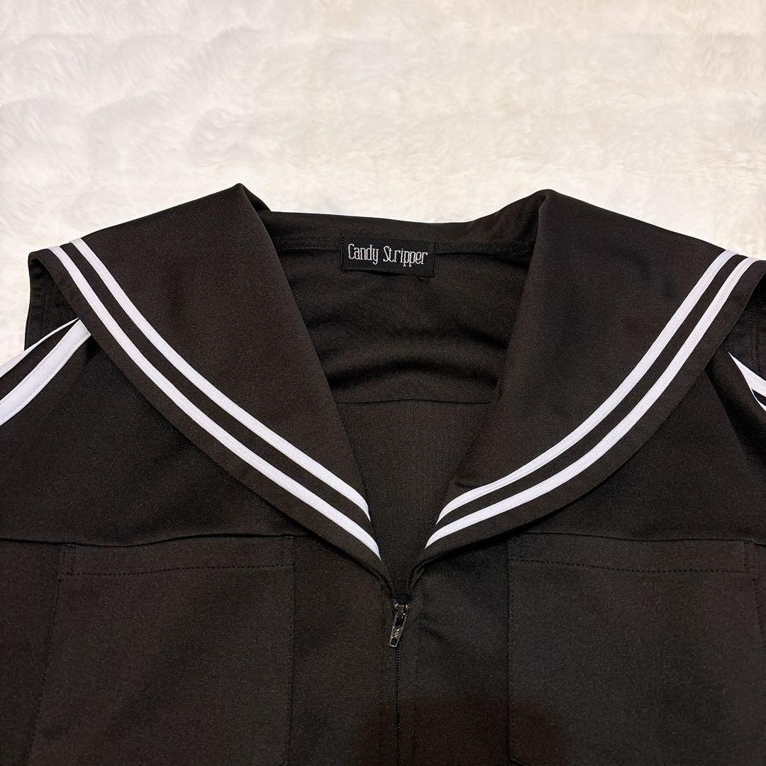 【美品】キャンディストリッパー　セーラー　ジャージ　ブルゾン　ブラック　黒