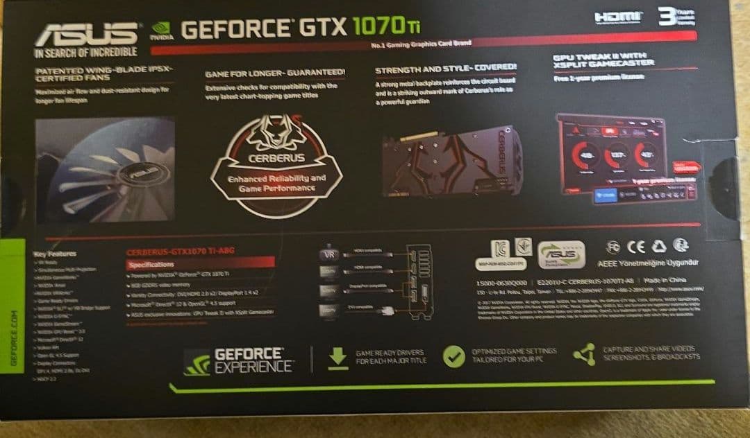 葵*前様 ASUS GTX 1070ti CERBERUS グラフィックボード