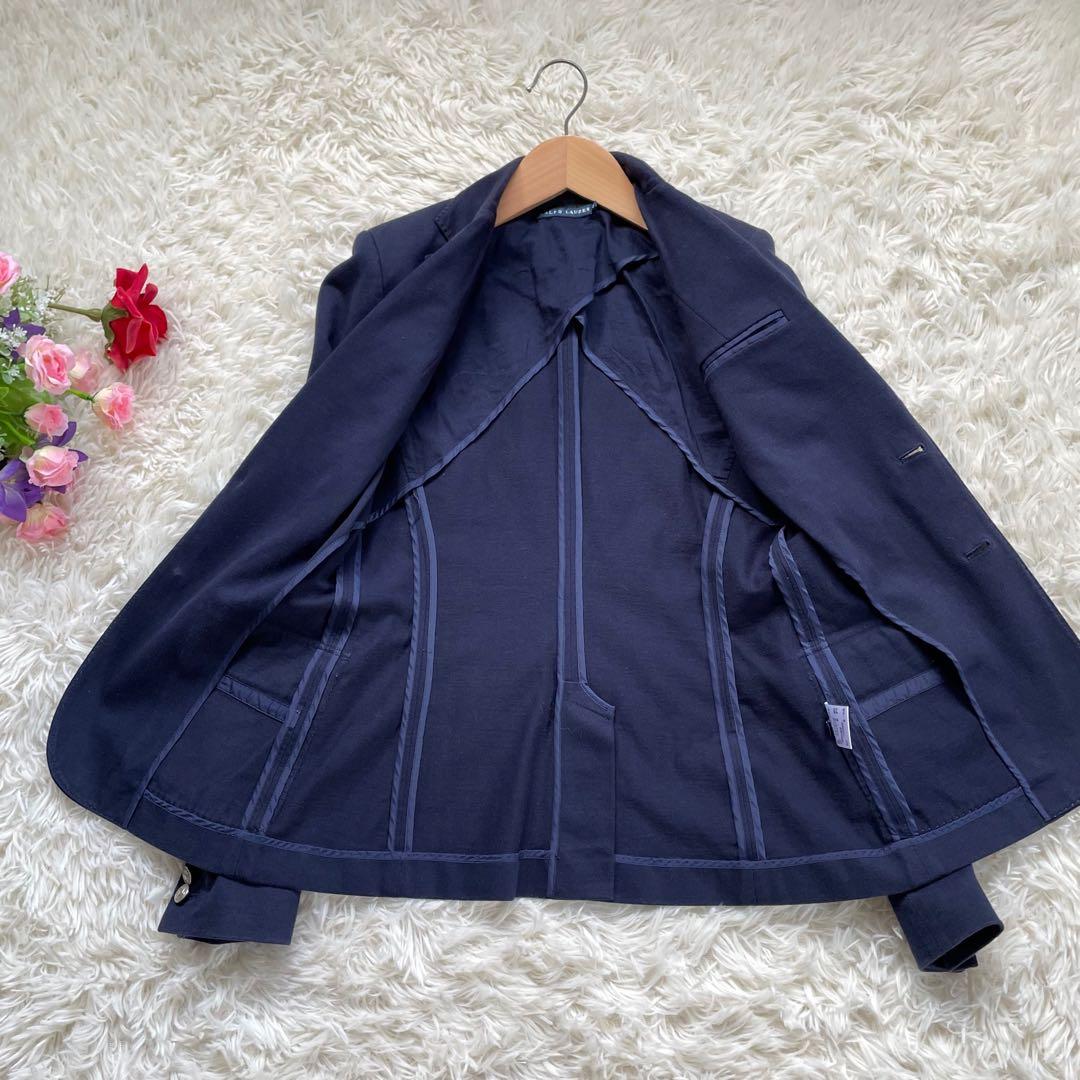 RALPH LAURENラルフローレン紺ブレ刺繍ワッペンブレエンブレム銀ボタン