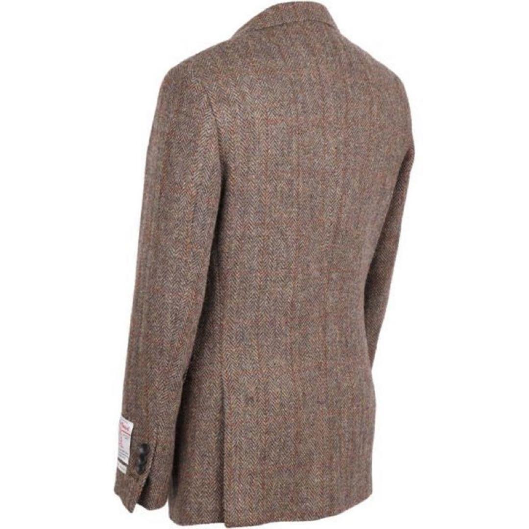 【スーツセレクト】ウール2釦ジャケット/ブラウン×ヘリンボーン