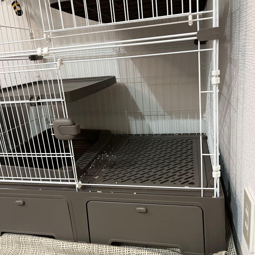 キャットケージ 3段 ホワイト グレー