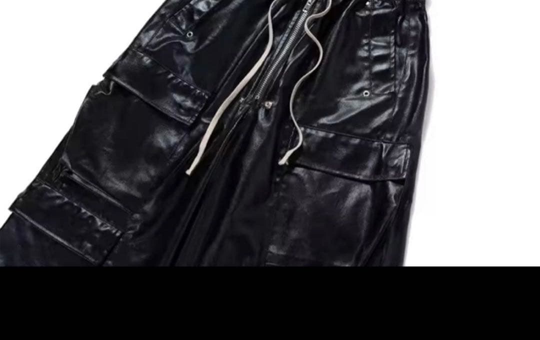 y2k リックオウエンス風 カーゴパンツ レザー opium