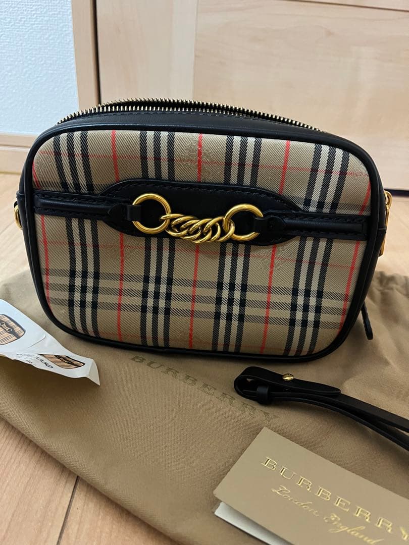 バーバリー BURBERRY ウエストバッグ ベルトポーチ ブラックマルチカラー