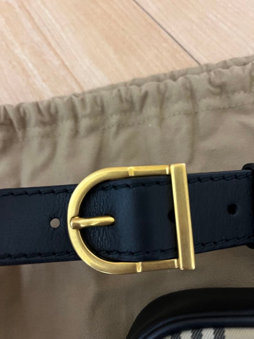 バーバリー BURBERRY ウエストバッグ ベルトポーチ ブラックマルチカラー
