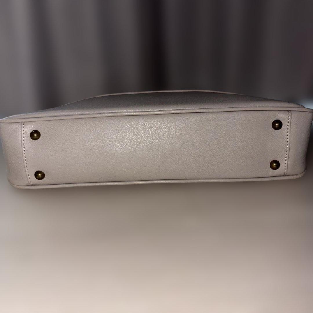 TOFF&LOADSTONE グレー レザービジネスバッグ