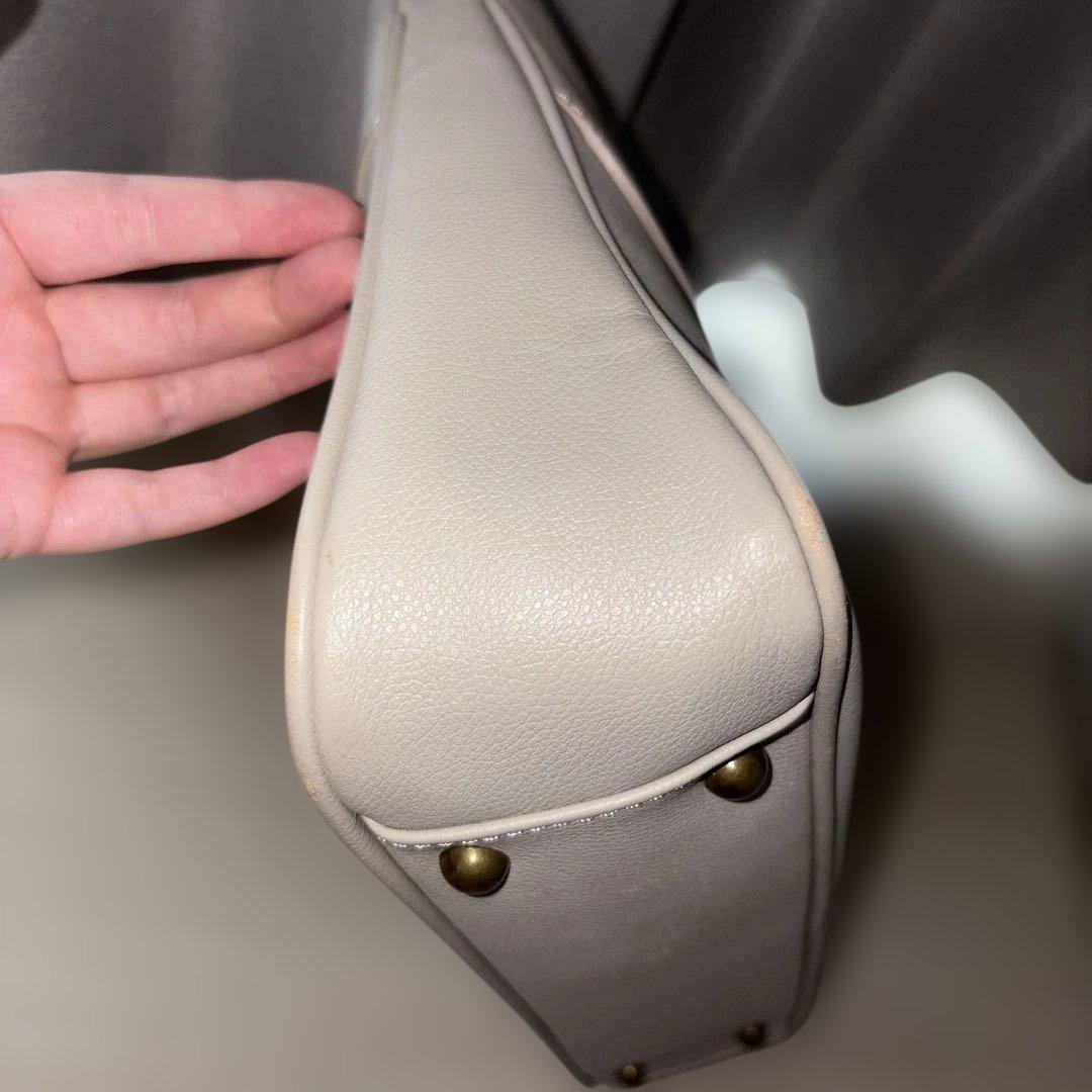 TOFF&LOADSTONE グレー レザービジネスバッグ