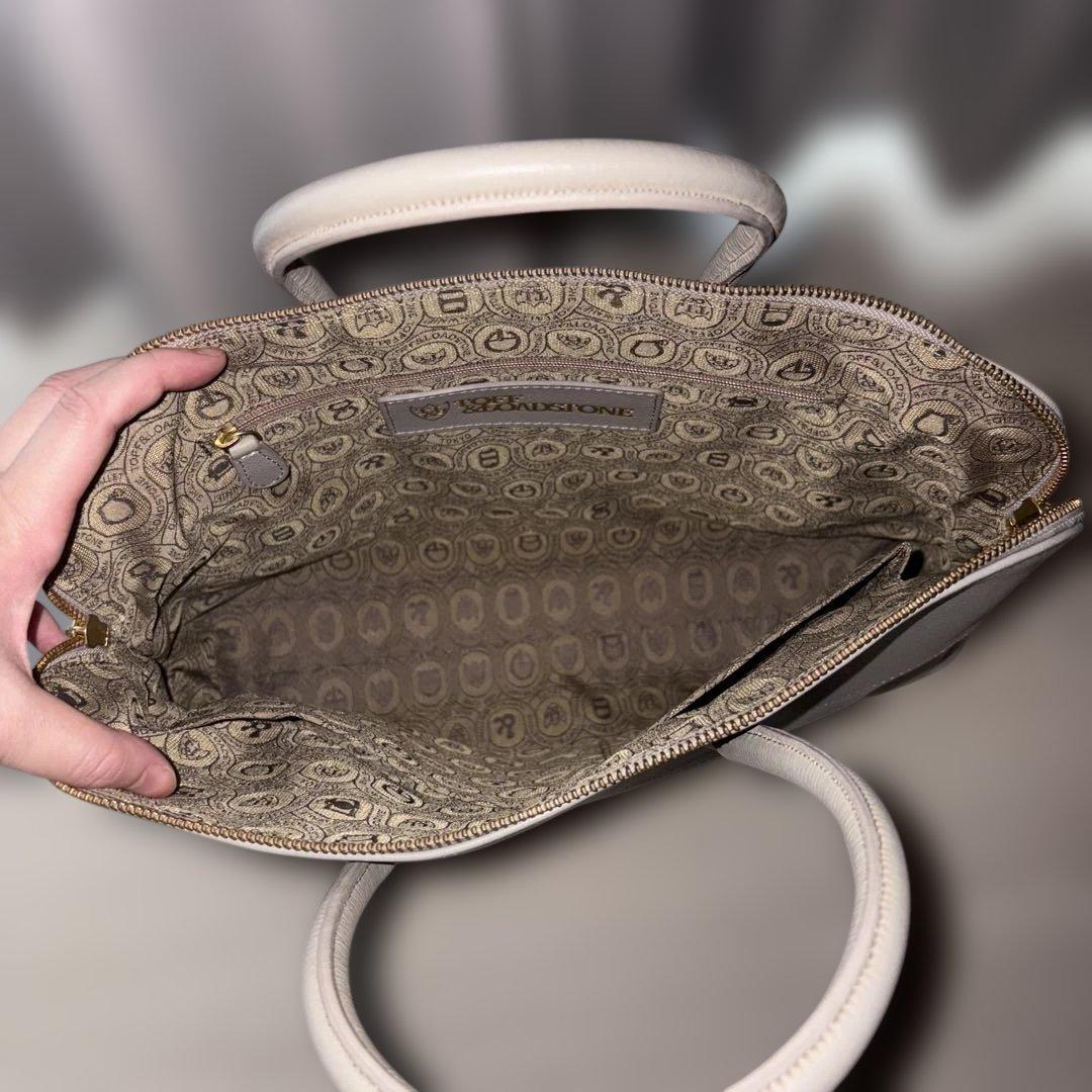 TOFF&LOADSTONE グレー レザービジネスバッグ