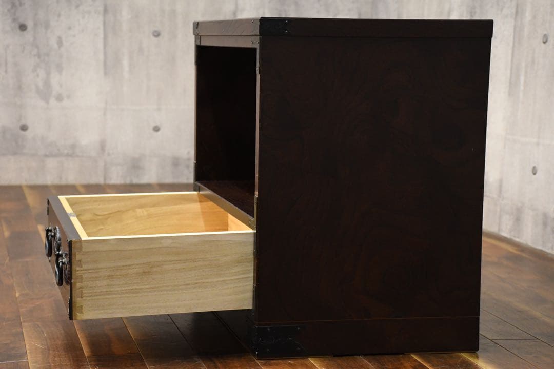 DEK33 青木産業 江戸 小判 ランプチェスト けやき/欅 サイドキャビネット