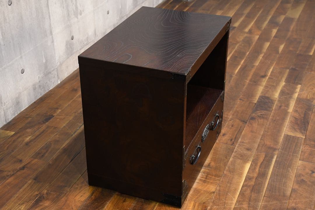 DEK33 青木産業 江戸 小判 ランプチェスト けやき/欅 サイドキャビネット