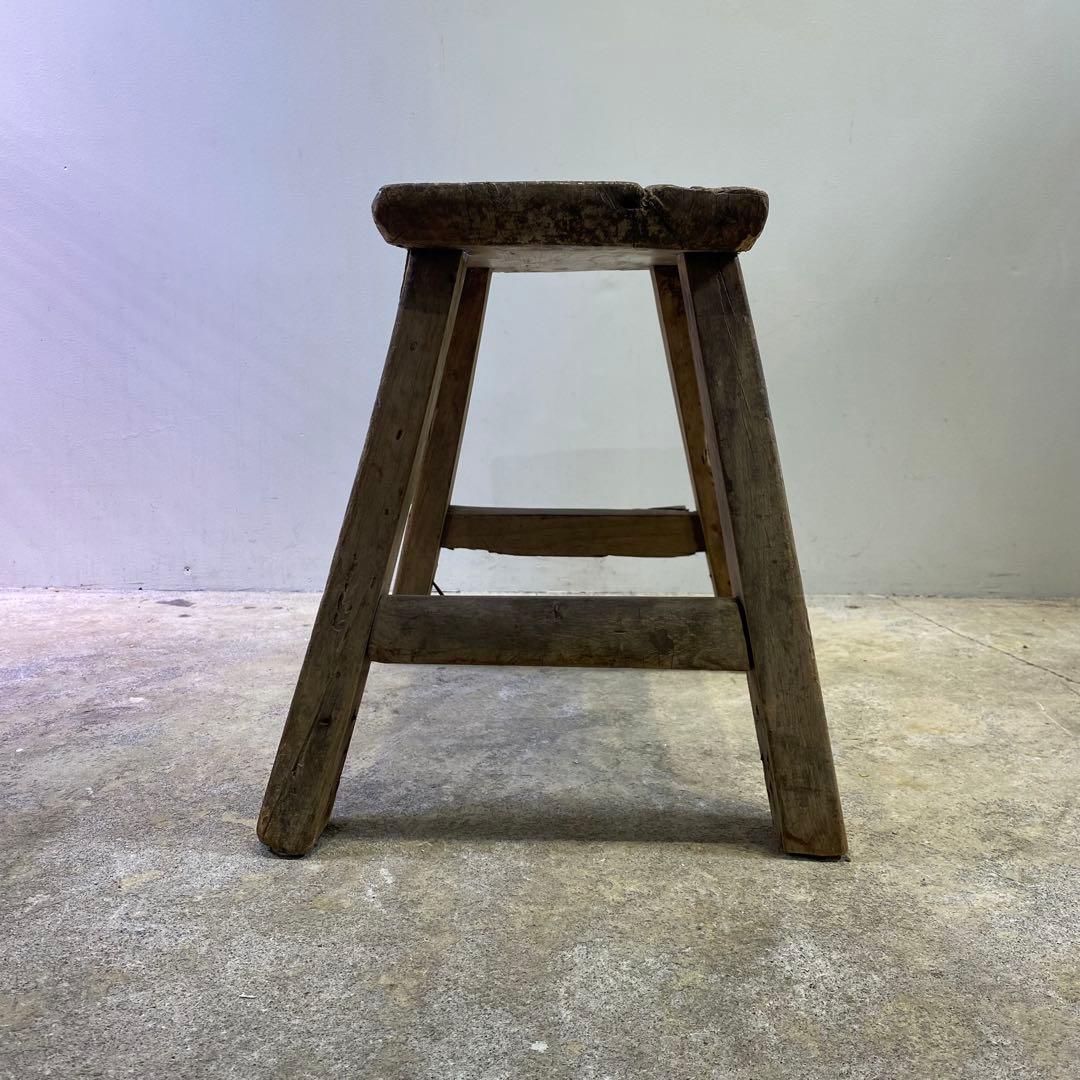 古い木製のスツール 花台 椅子 アンティーク
