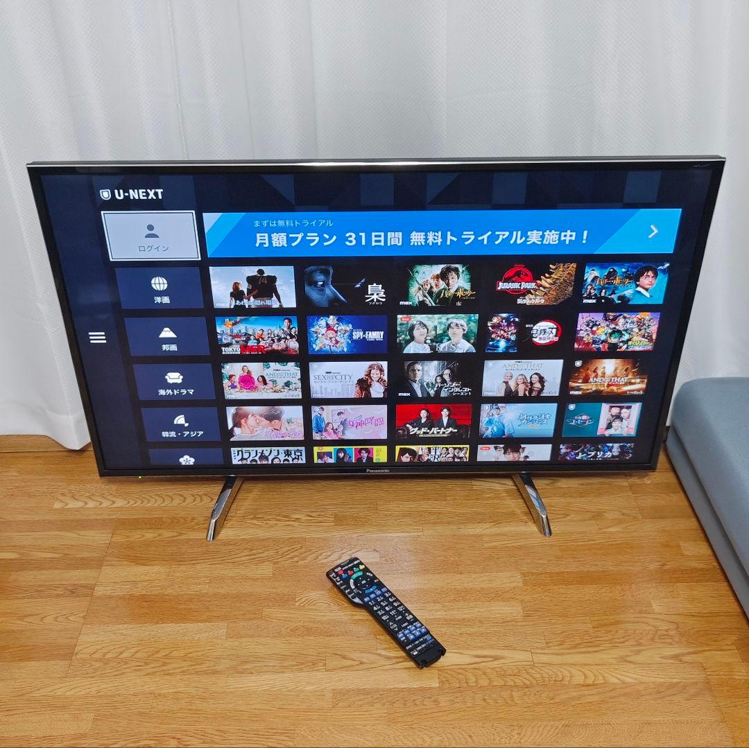 4k対応 パナソニック　43型 スマートテレビ ネット動画／地上波BSCS