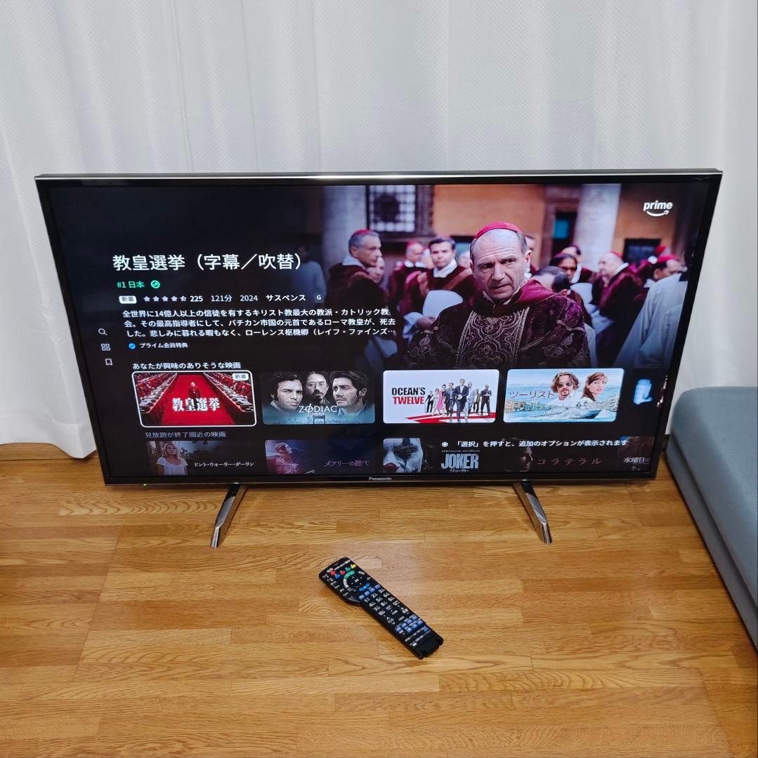 4k対応 パナソニック　43型 スマートテレビ ネット動画／地上波BSCS