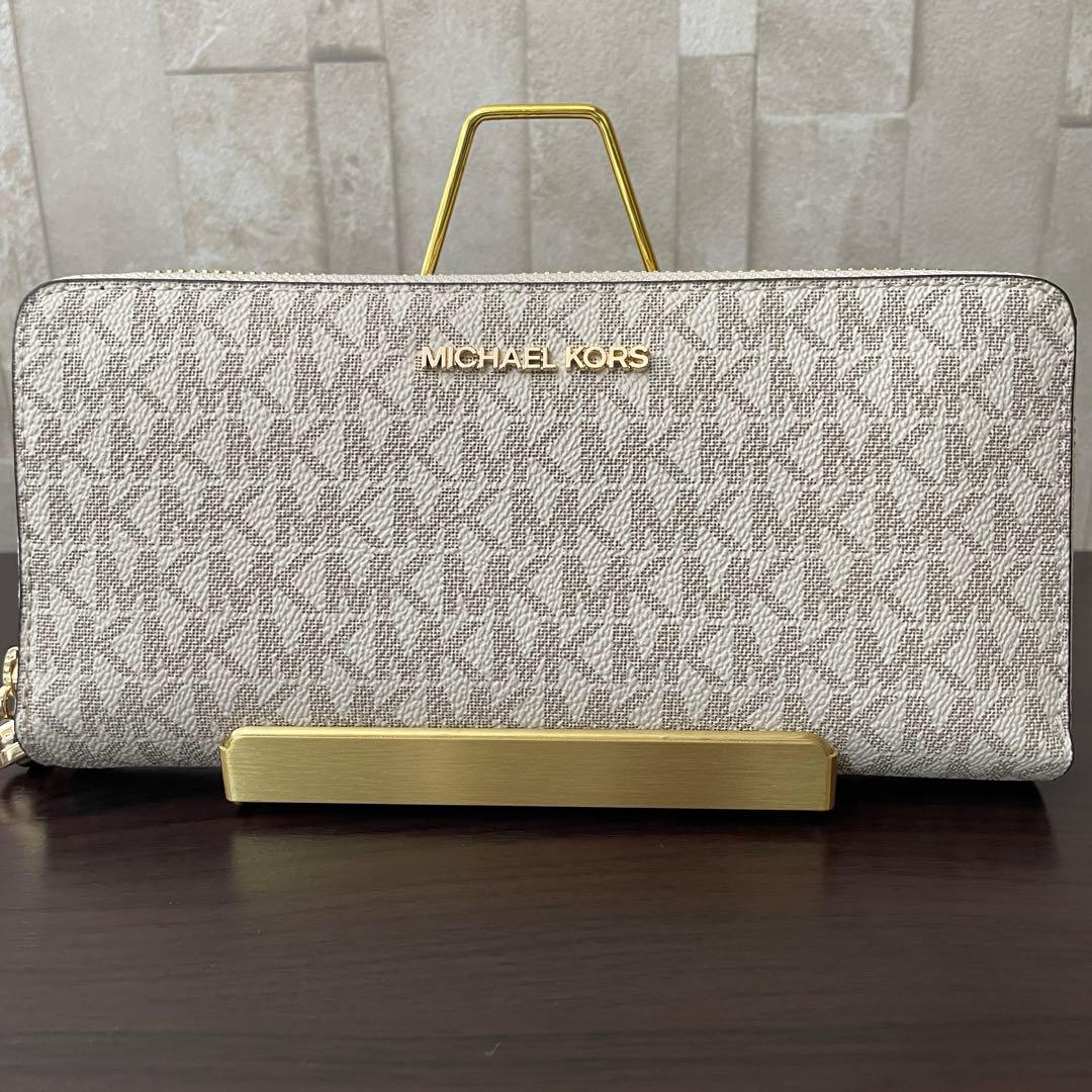 最終値下げ！訳あり新品 MICHAEL KORS 長財布 バニラ シグネチャー