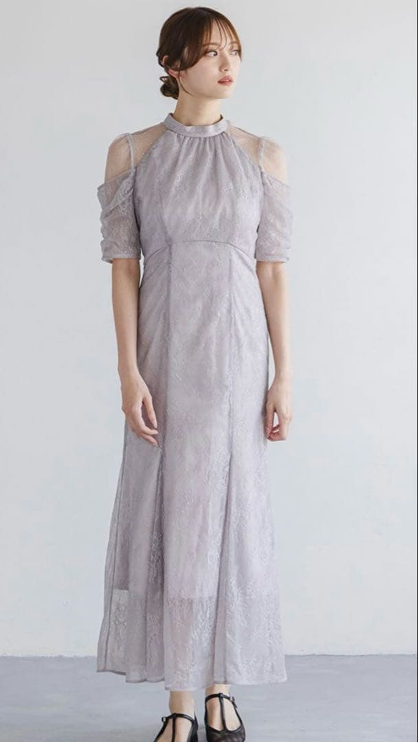 SNIDEL / スナイデルワンピース/シアーショルダーレースドレス