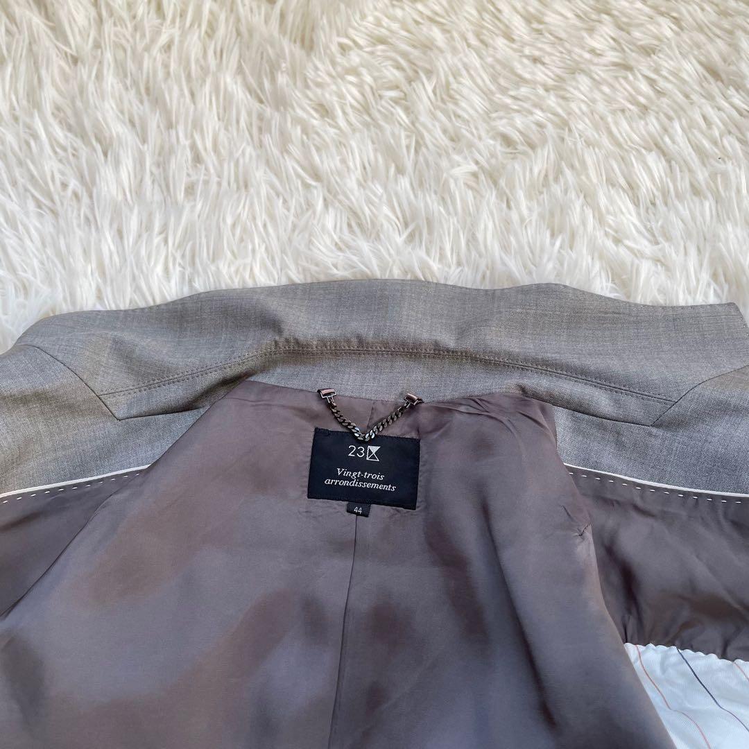 大きいサイズ23区イタリア生地マルゾットウールシルクグレースカートスーツ上下44