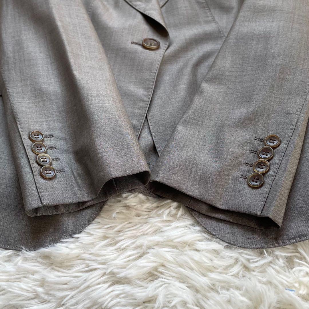 大きいサイズ23区イタリア生地マルゾットウールシルクグレースカートスーツ上下44