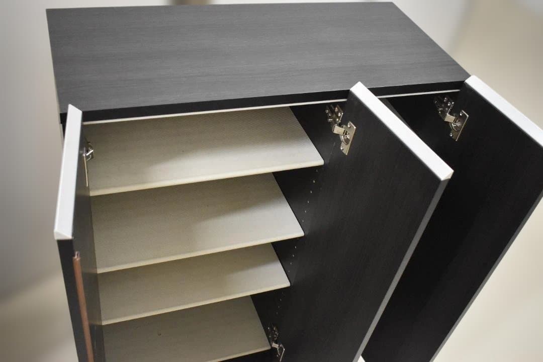 【日本製】　シューズラック　75cm幅　ブラック　美品