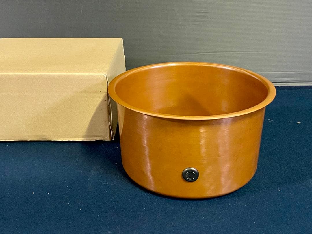 【未使用 美品】「母」 立礼 御園棚 丸型 炉落とし 炉壇 コード穴 (D)