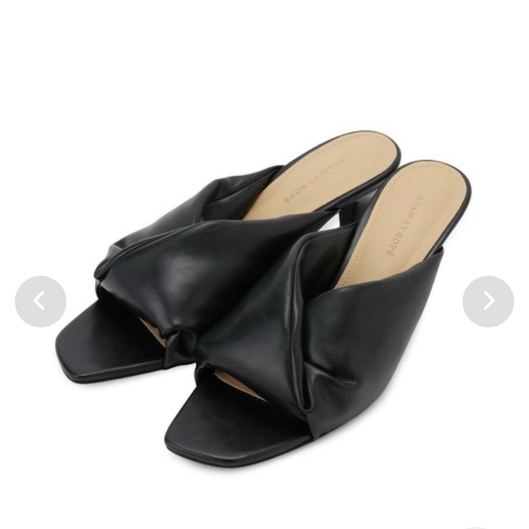 VERY掲載　アダムエロペ　ツイストパデッドミュール　ブラック　24.0