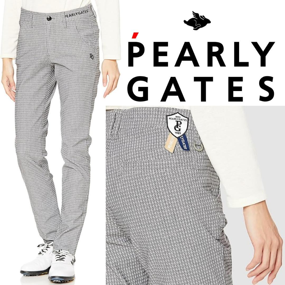 新品 パーリーゲイツ 変形ダイヤ小紋柄 ストレッチロングパンツ Lサイズ（W78