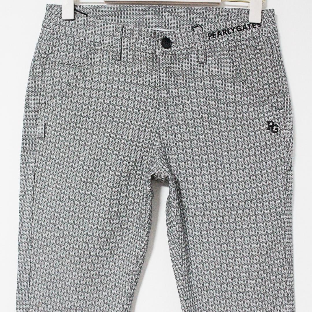 新品 パーリーゲイツ 変形ダイヤ小紋柄 ストレッチロングパンツ Lサイズ（W78