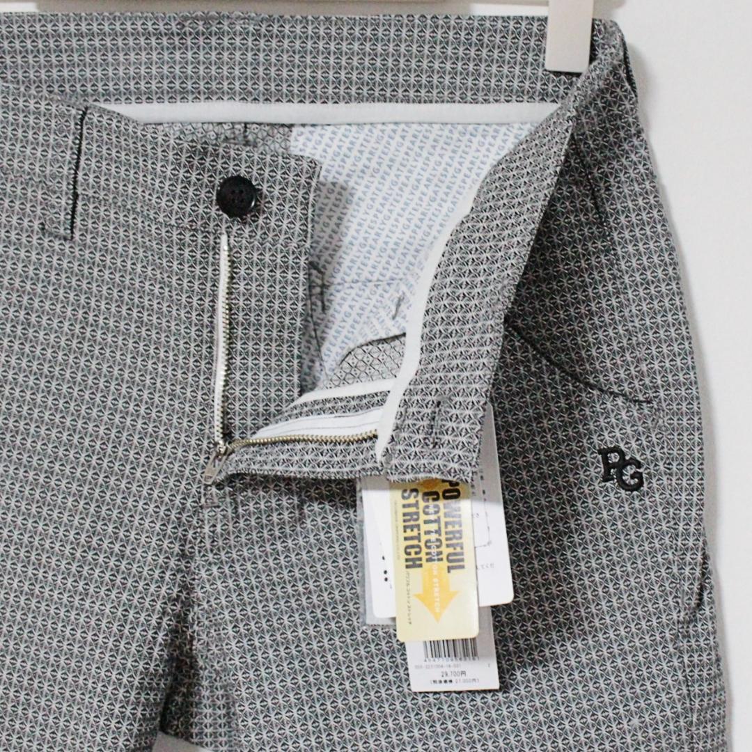 新品 パーリーゲイツ 変形ダイヤ小紋柄 ストレッチロングパンツ Lサイズ（W78