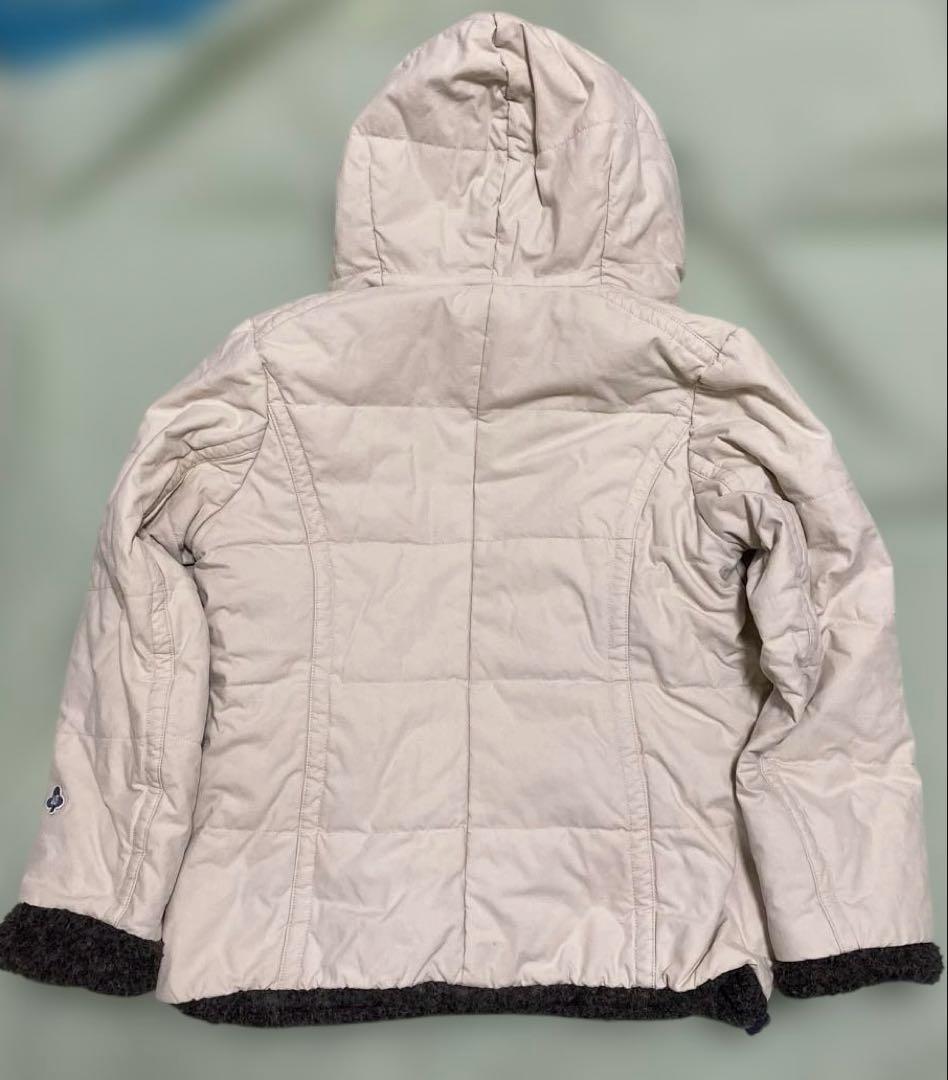 45rpm 日本のブランド　 フード付きコート　 淡いベージュにダークグレーボア