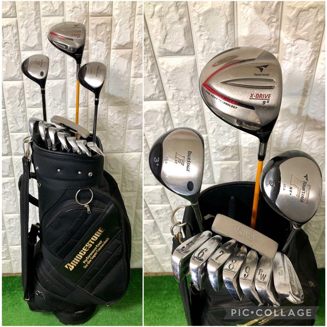 ハードヒッター必見☆メンズ ゴルフクラブセット☆ブリヂストン☆キャディバッグ付