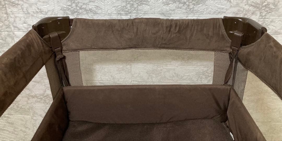 【送料込 美品】Aprica ココネルエアープラス ベビーベッド ブラウン