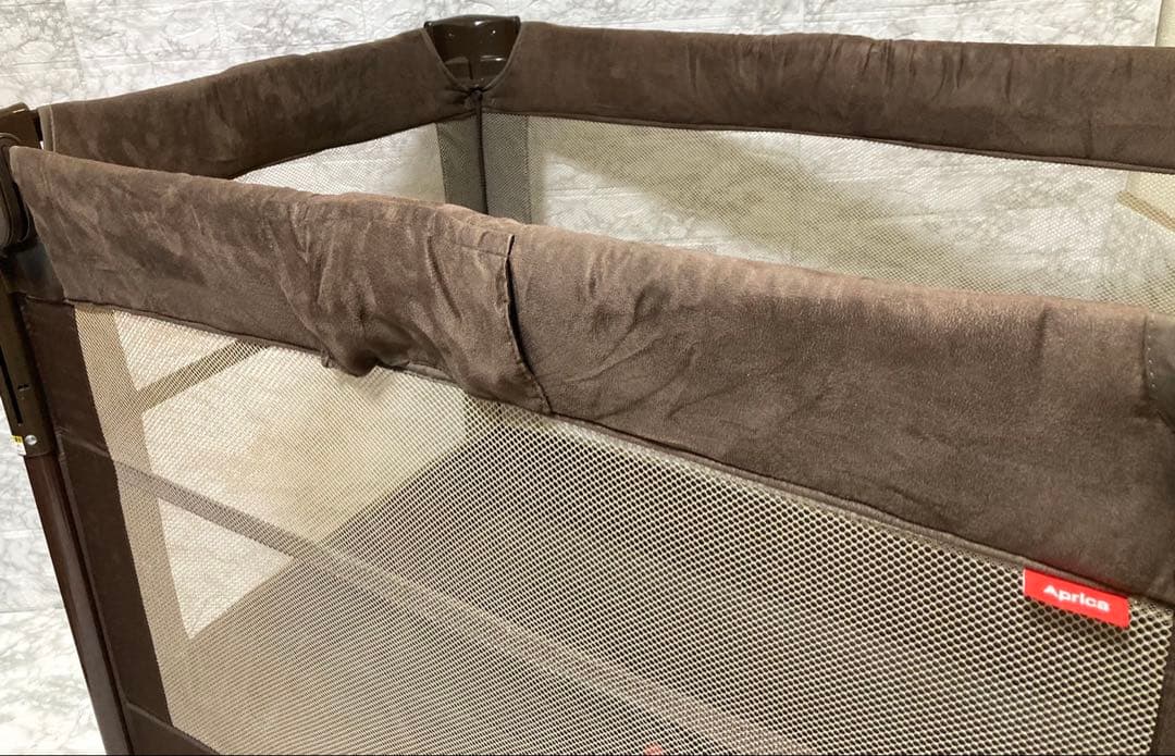 【送料込 美品】Aprica ココネルエアープラス ベビーベッド ブラウン